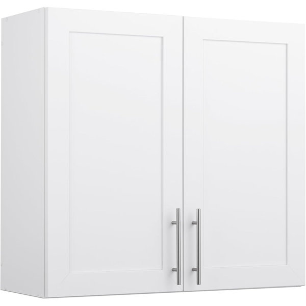 Ebern Designs Brenville Wall Panel Doors White Storage Bathroom Pantry